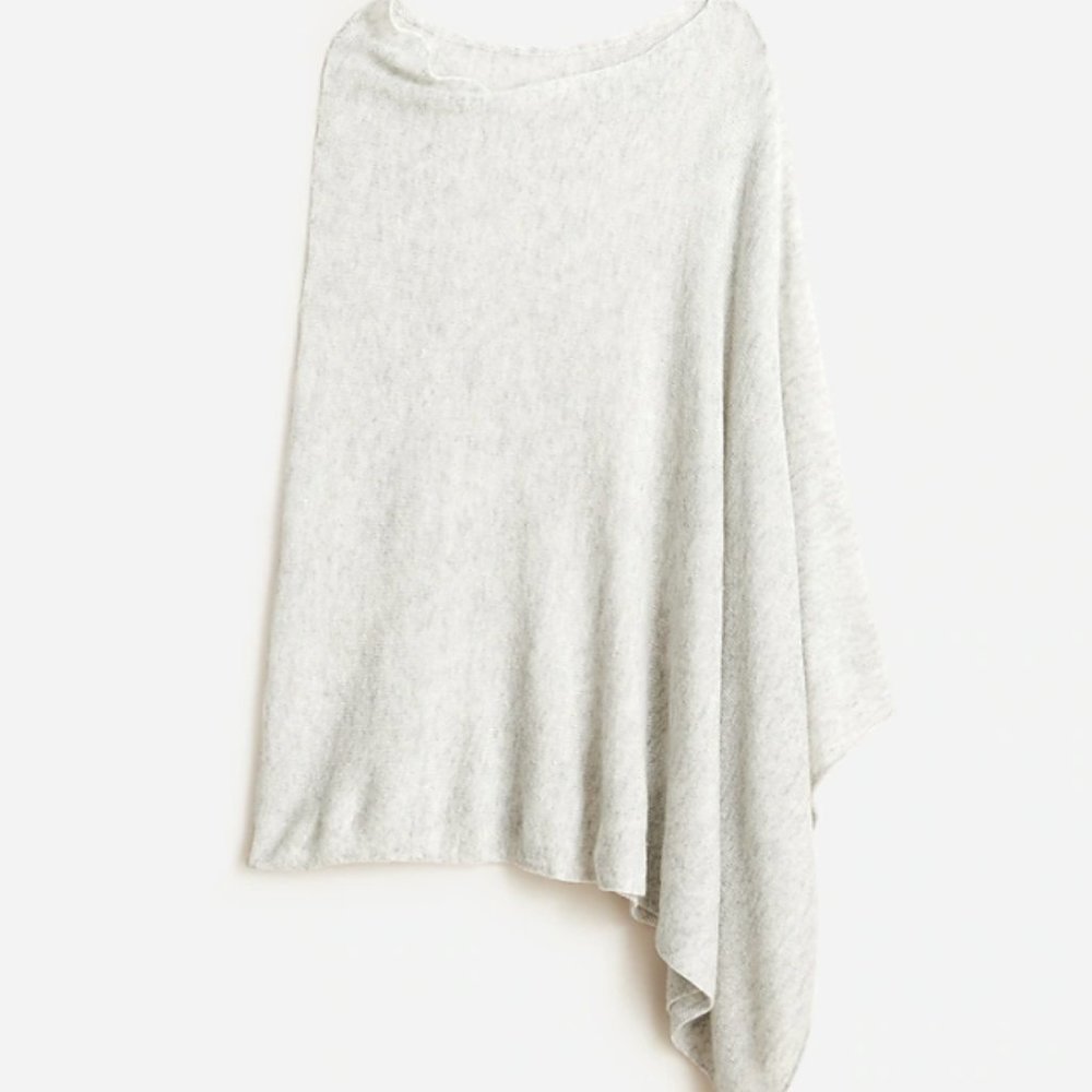 J. CREW Women's Cashmere-Wool Blend Poncho, Heather Dove (Gray), NWOT!